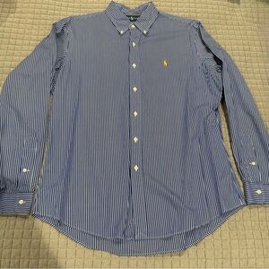 Ralph Lauren Navy Striped Button Down Shirt